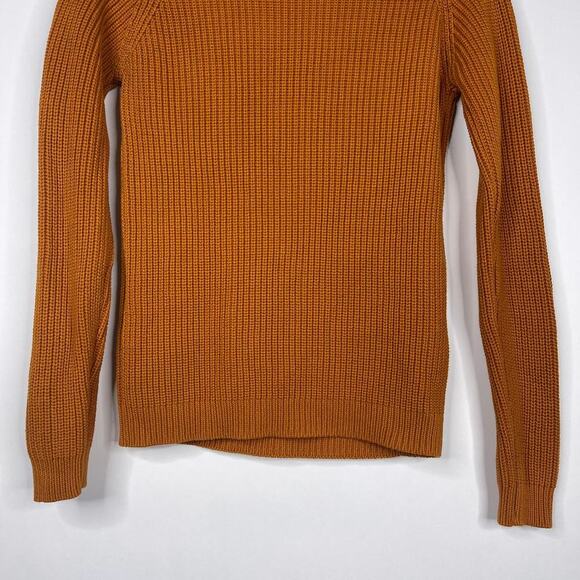 2/$30 ZARA Purl Knit Cotton Turtle Neck Sweater Medium Orange Long Sleeve #6174 - Picture 6 of 14